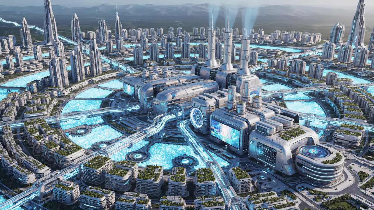 Futuristic Cityscape with Advanced Technology and Urban Design