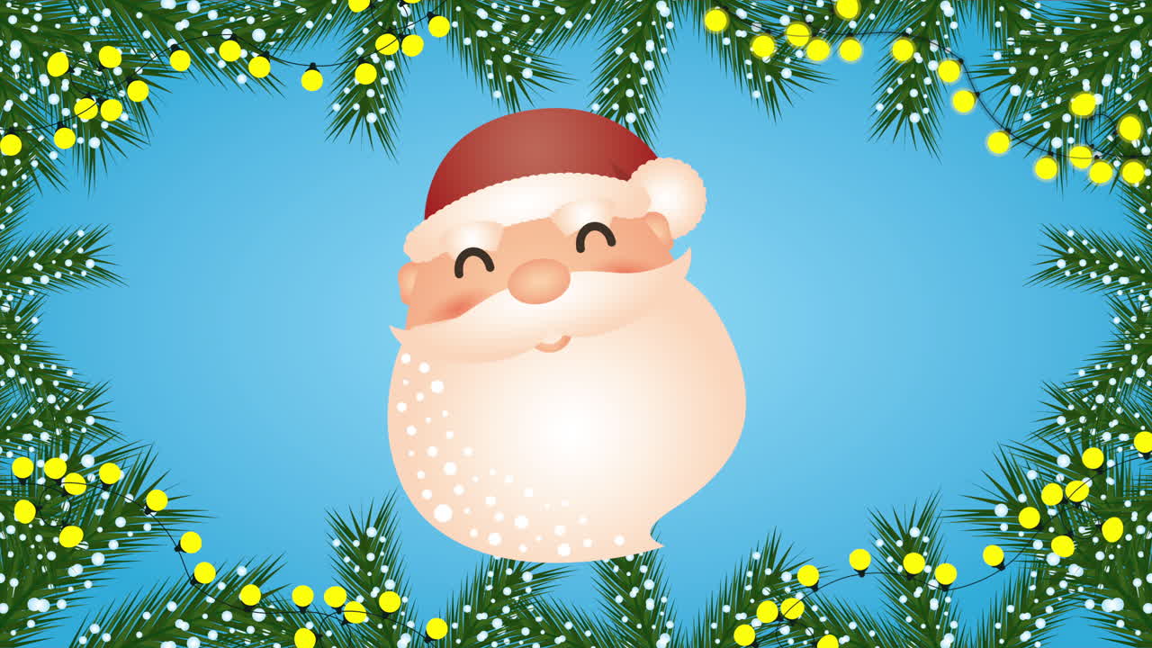 공과 꽃줄이 있는 메리 크리스마스 애니메이션