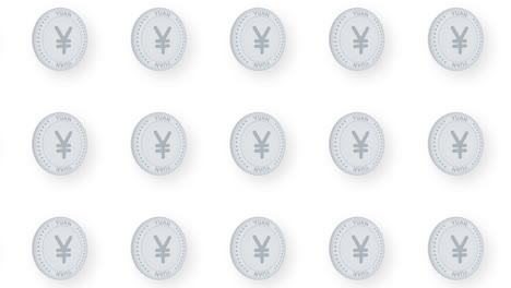 animated silver coin yuan video seamless pattern background. 4k