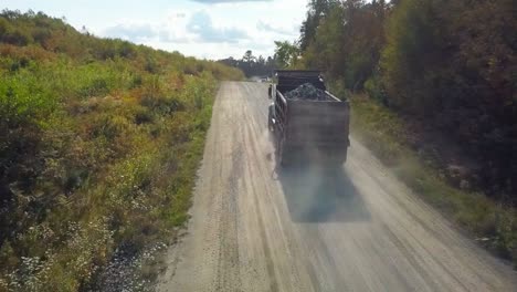 dump truck on gravel road