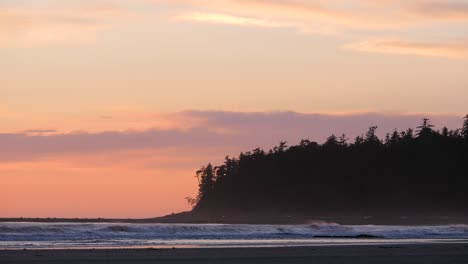 slow motion, sunset on the pacific ocean