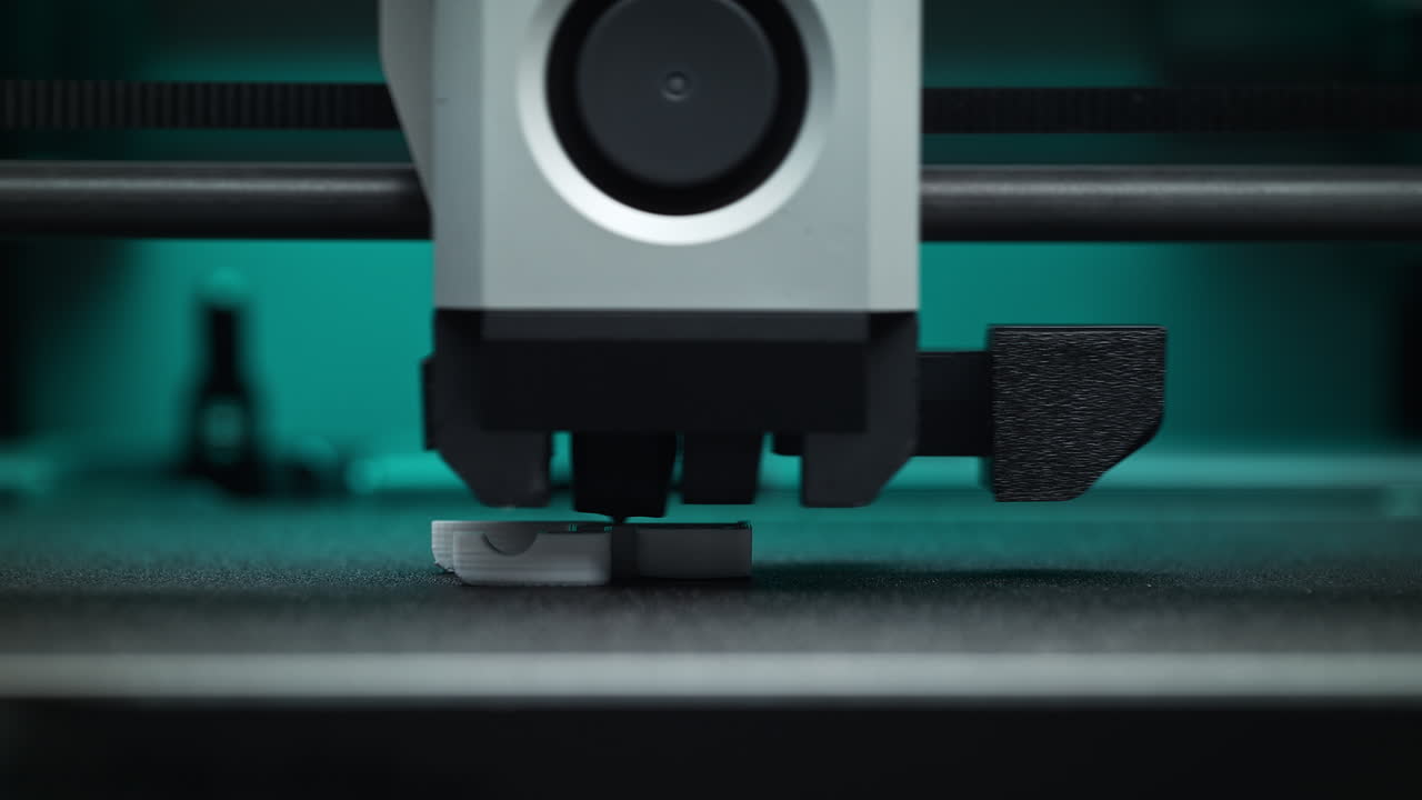 3D Printing - FDM 3D Printer Extruder Melts And Deposits Filament Onto Platform, Creating Layers of the Object