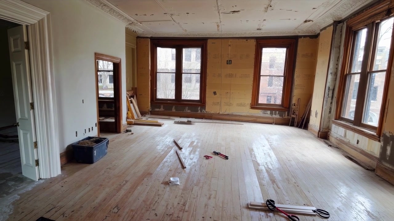 Interieur van een appartement in renovatie