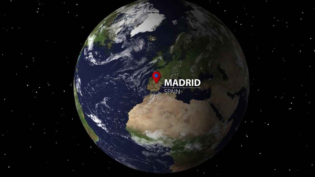un rápido descenso desde el espacio a madrid, españa