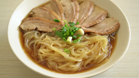 duck noodles with stewed duck soup - asian food style