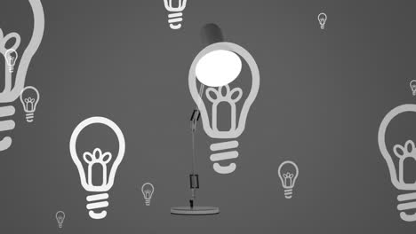 animation of lightbulb icons over lamp