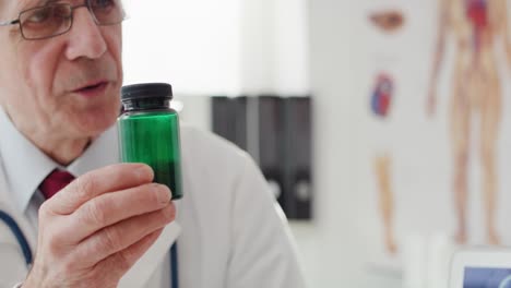 handheld view of doctor recommending vitamins to the patient