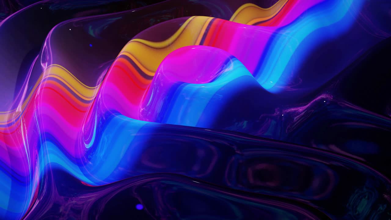 fondo fluido abstracto en bucle estilo de mármol multicolor. hermosa superficie ondulada brillante de líquido con patrón, color de gradiente y ondas de flujo en él. bg creativo brillante con animación suave y suave.