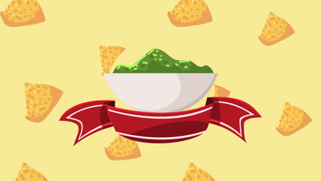 guacamole y papas fritas