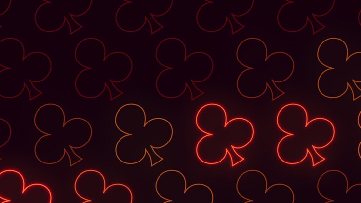 modello di mazze rosse al neon su spazio nero scuro