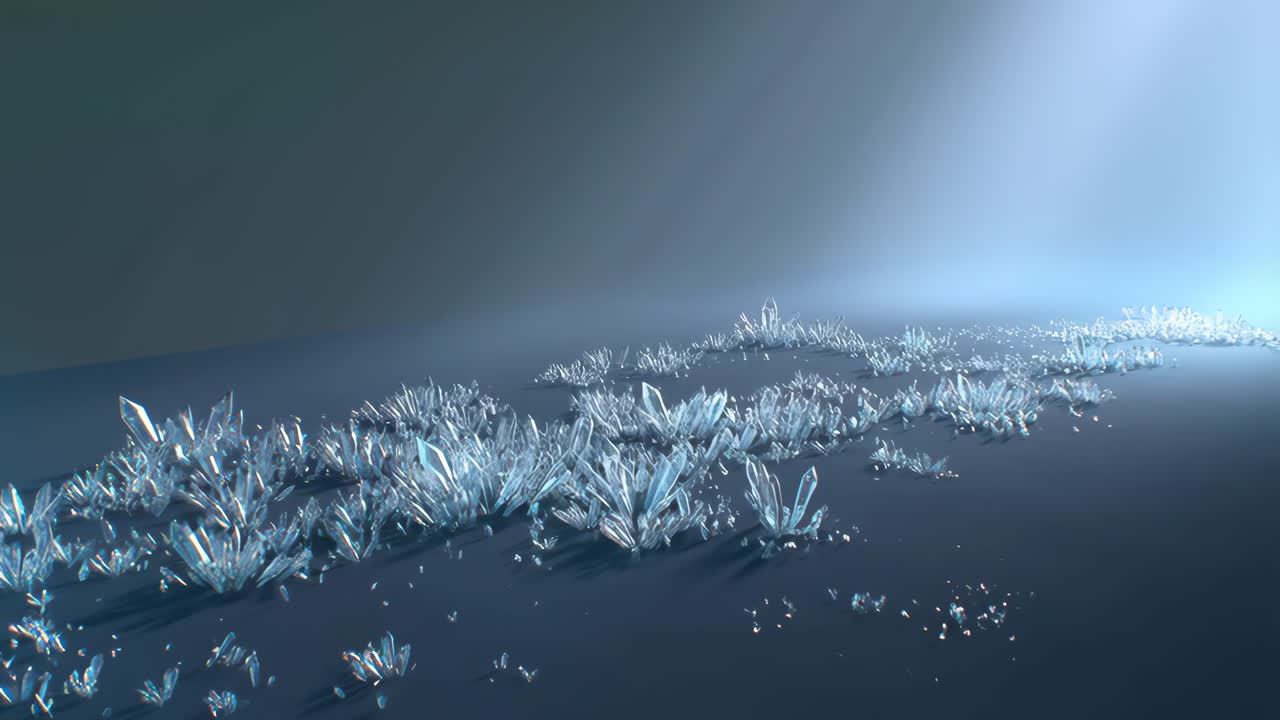 Abstract Crystalline Formations on a Dark Surface