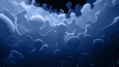 animación suave de gradiente gris líquido en 4k. superficie de pintura mate como fondo elegante con bucles abstractos. brillos en líquido viscoso con salpicaduras 3d en la superficie como gotas. monocromo