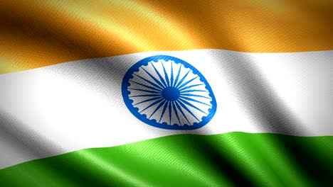 bandera de la india. animación de bucle sin costuras. video de alta definición 4k