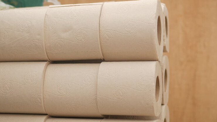 Stack of toilet paper rolls