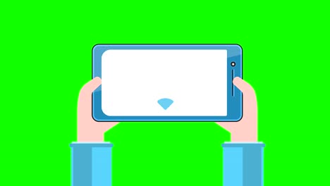 tablet pc with wi-fi sign on screen in human hands. concept with hands holding smartphone.