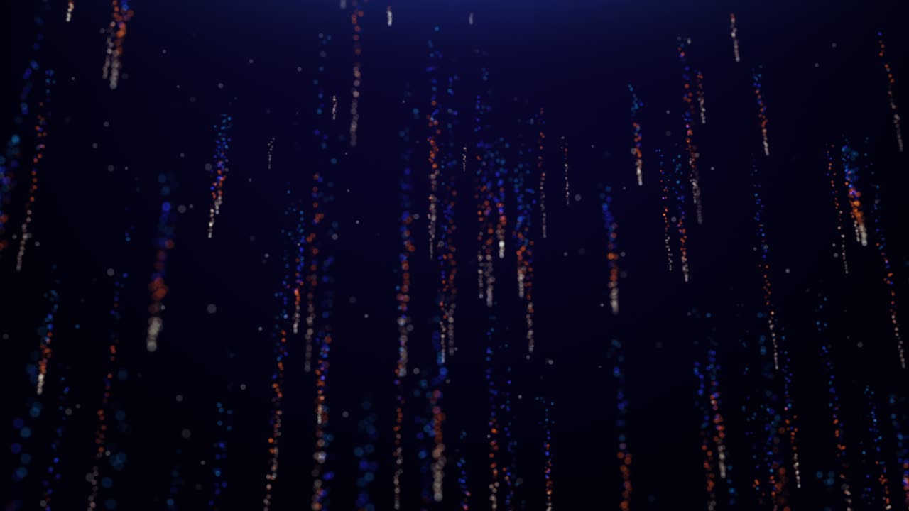 Magic particles floating and falling down.