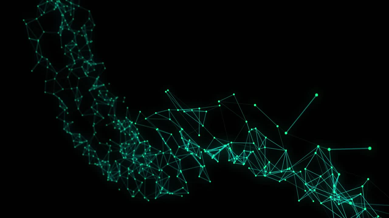 Network of connections against black background