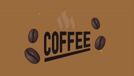 letras de la casa de café con animación de semillas