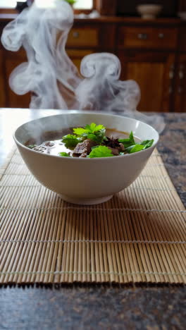hot and steamy beef soup