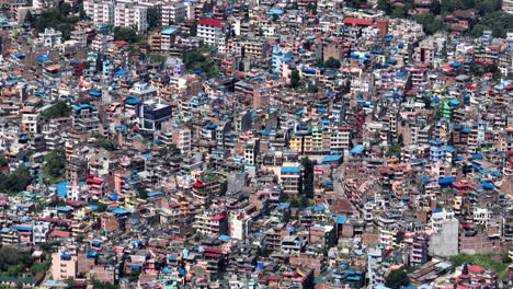 urban city drone shot of housing kathmandu nepal