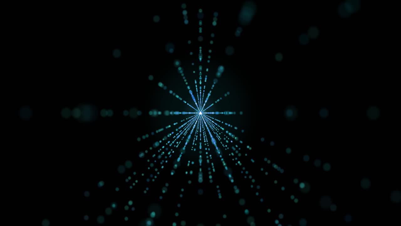 Triangle made of blue electric light neon energy