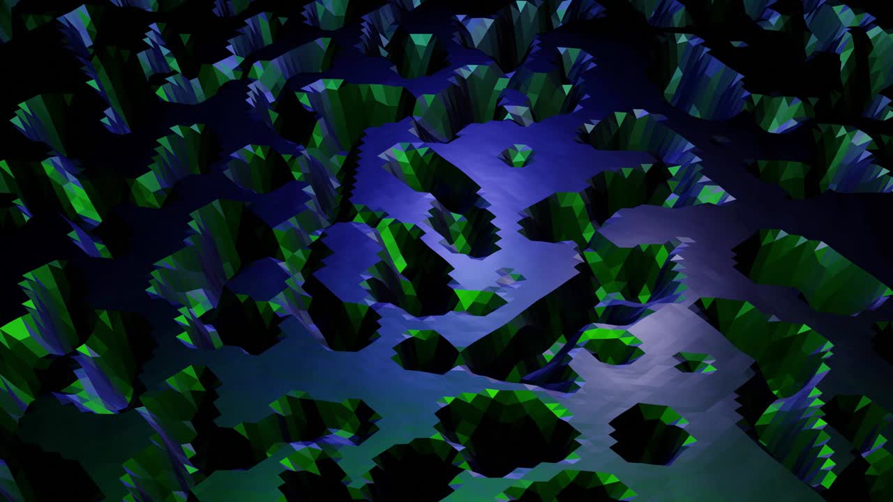 estilo creativo abstracto bajo fondo poli en 4k. ondas abstractas se mueven en superficie metálica brillante en bucle. animación suave y sin costuras. simple geometría minimalista bg. color verde