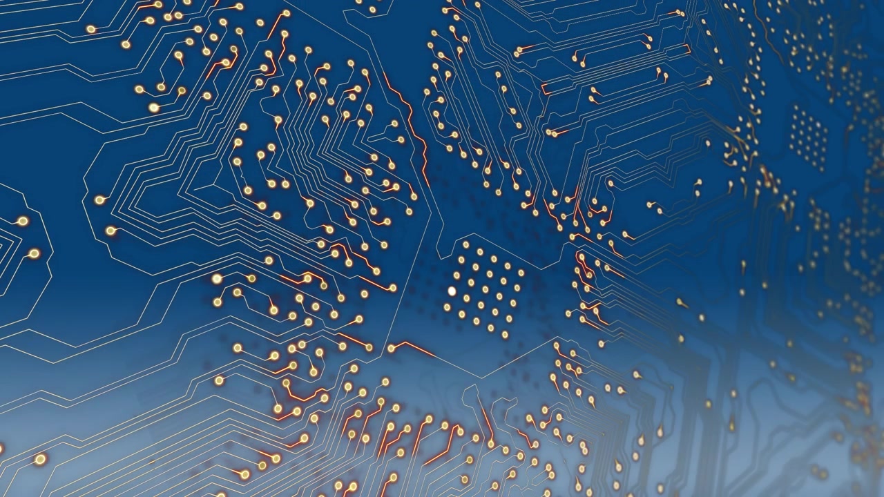 Animation of processor socket over blue background