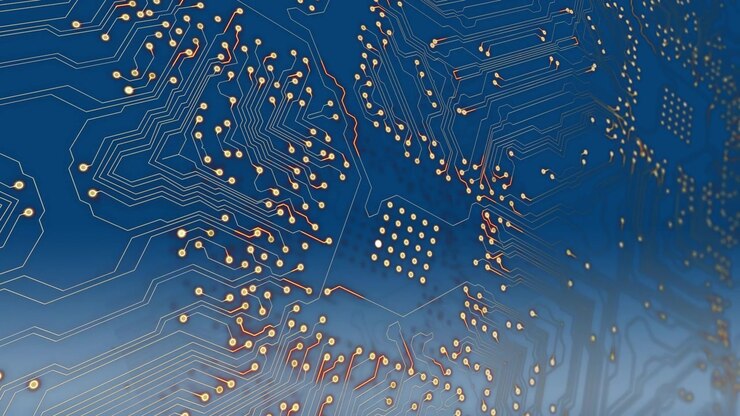 Animazione di un socket del processore su sfondo blu.