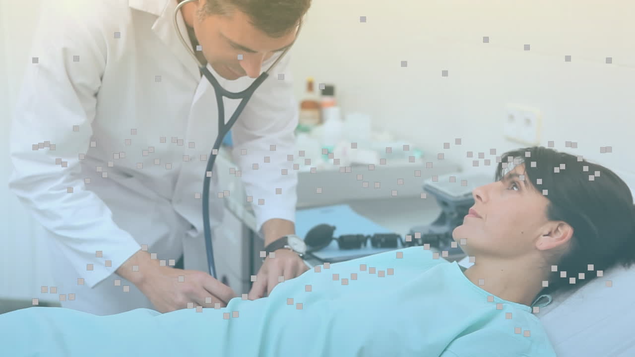 백인 남성 의사와 여성 환자에 대한 그래프의 애니메이션