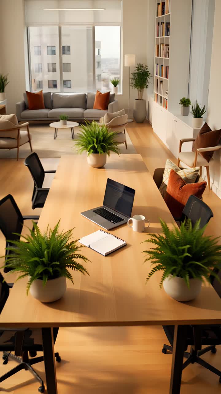 Interni Estetici di Spazio Coworking Moderno 4K