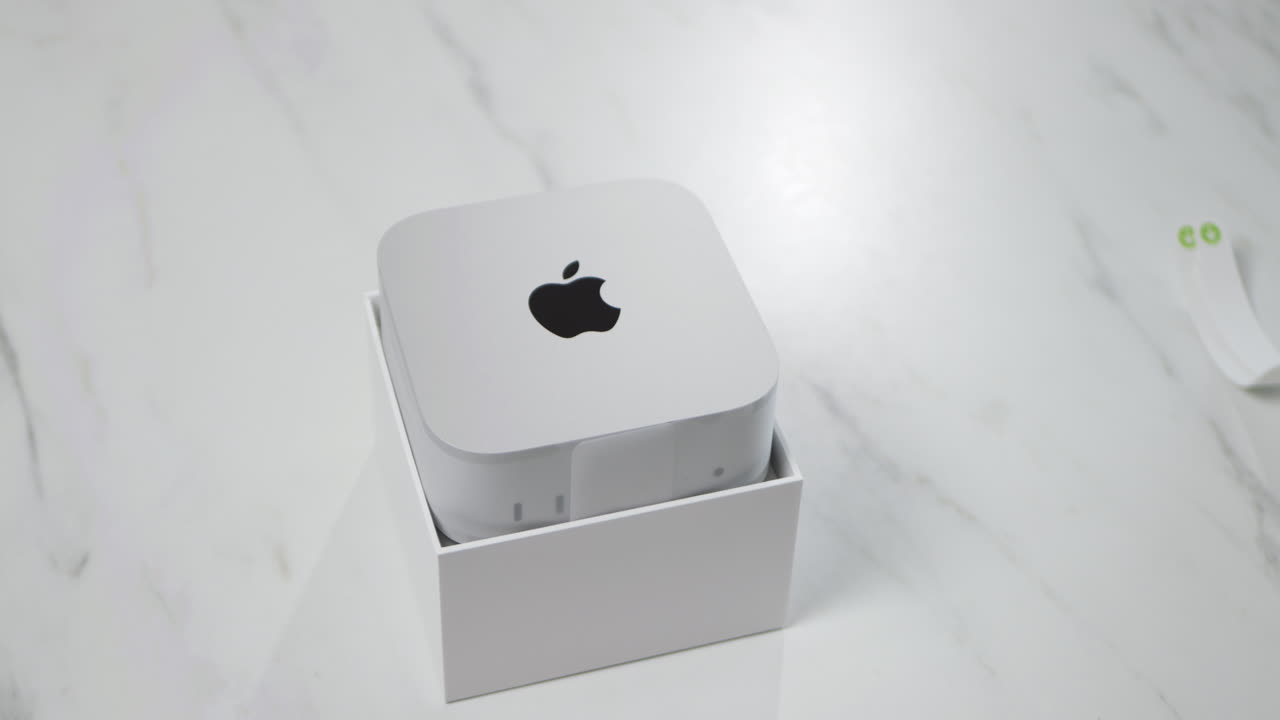 New Apple Mac Mini (2024). Latest Mac Mini model has been downsized to a 5-inch square, featuring the powerful M4 and M4 Pro Chip for integrated Apple Intelligence.