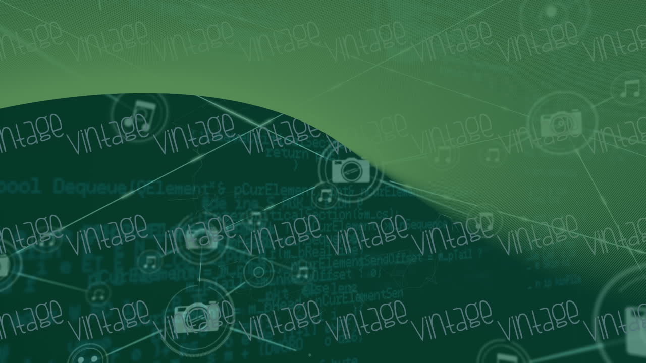 녹색 배경에 데이터 처리를 통해 연결 네트워크의 애니메이션