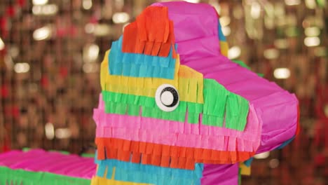 colorful mexican donkey piñata in closeup