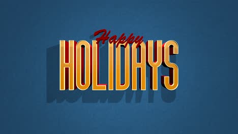 retro happy holidays text on blue grunge texture