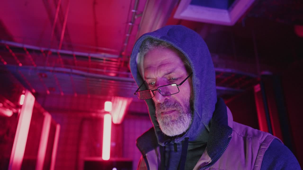 Focused Man in a Hood