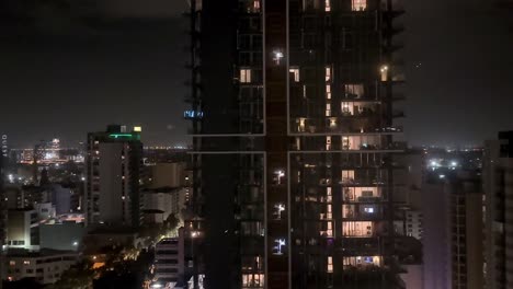 wide shot city apartment night east perth glowing lights from windows