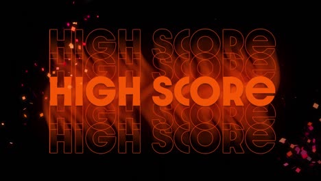 animation of high score text over orange banner