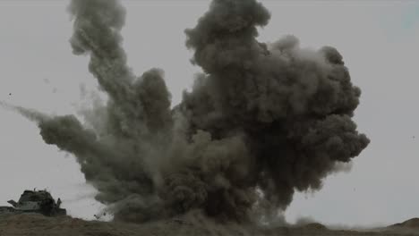 e7, slow motion recorded dust and gas explosion 10-meter height