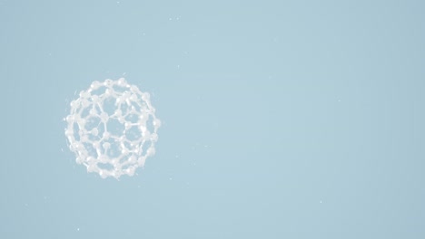 파란색 배경을 가진 화학 분자, 3d 렌더링