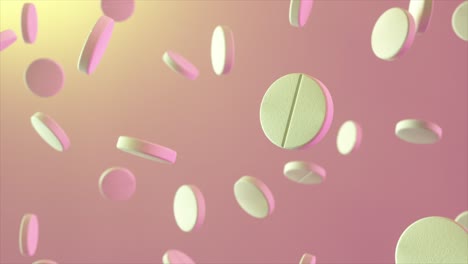 floating pastel pills