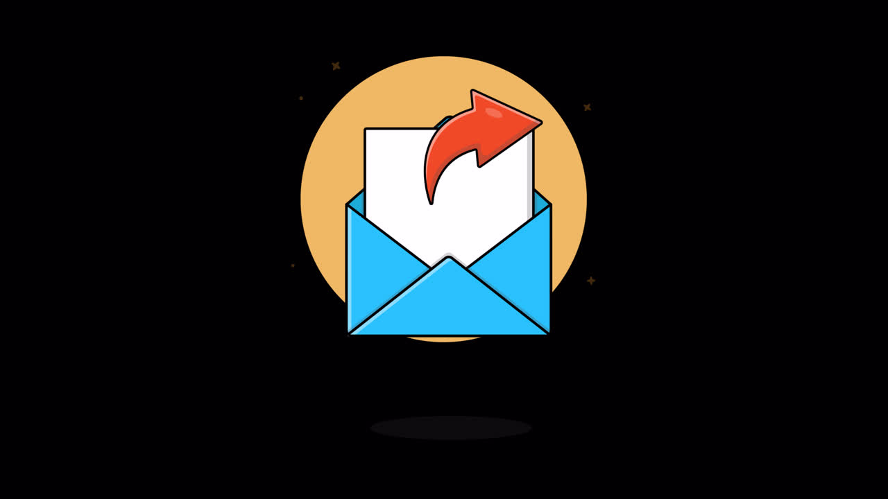 Animeret illustration af et e-mail afsendelses- eller deleikon
