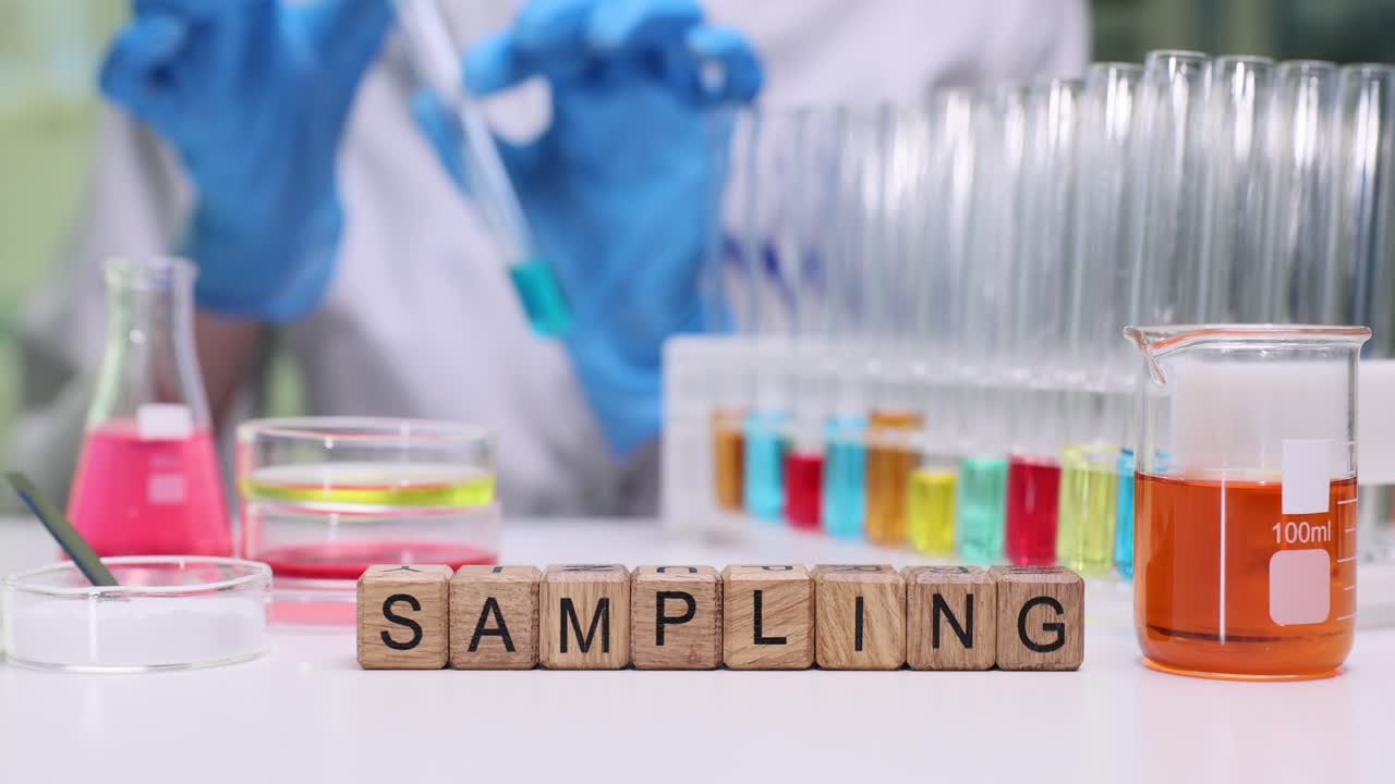 Word sampling on blocks and assistant with color fluids in lab