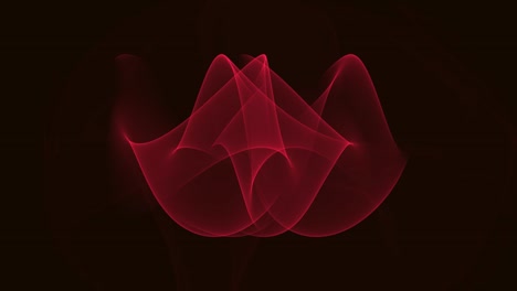 abstract vfx video, red fractal curves, tunnel motion on black background