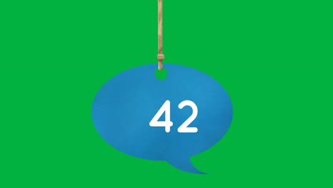 tied blue speech bubble with numbers 4k