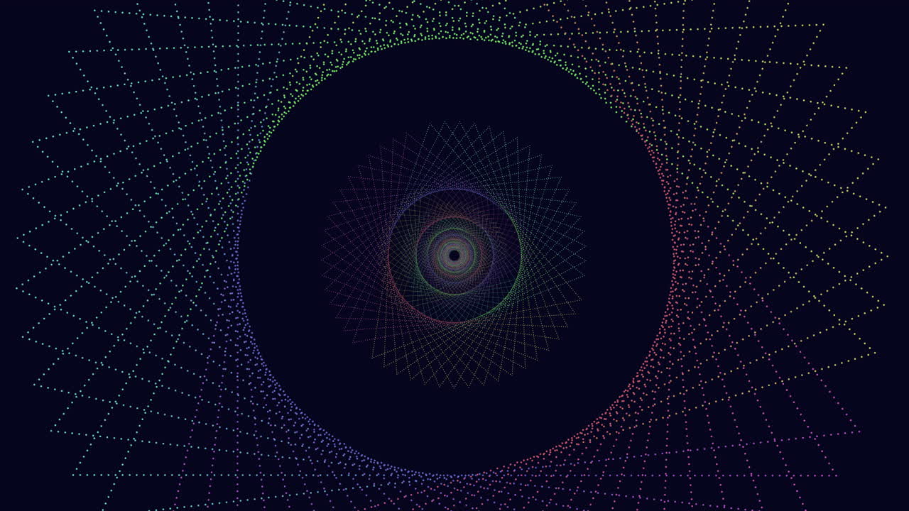 patrones geométricos coloridos líneas circulares y formas en espiral en azul, púrpura y verde