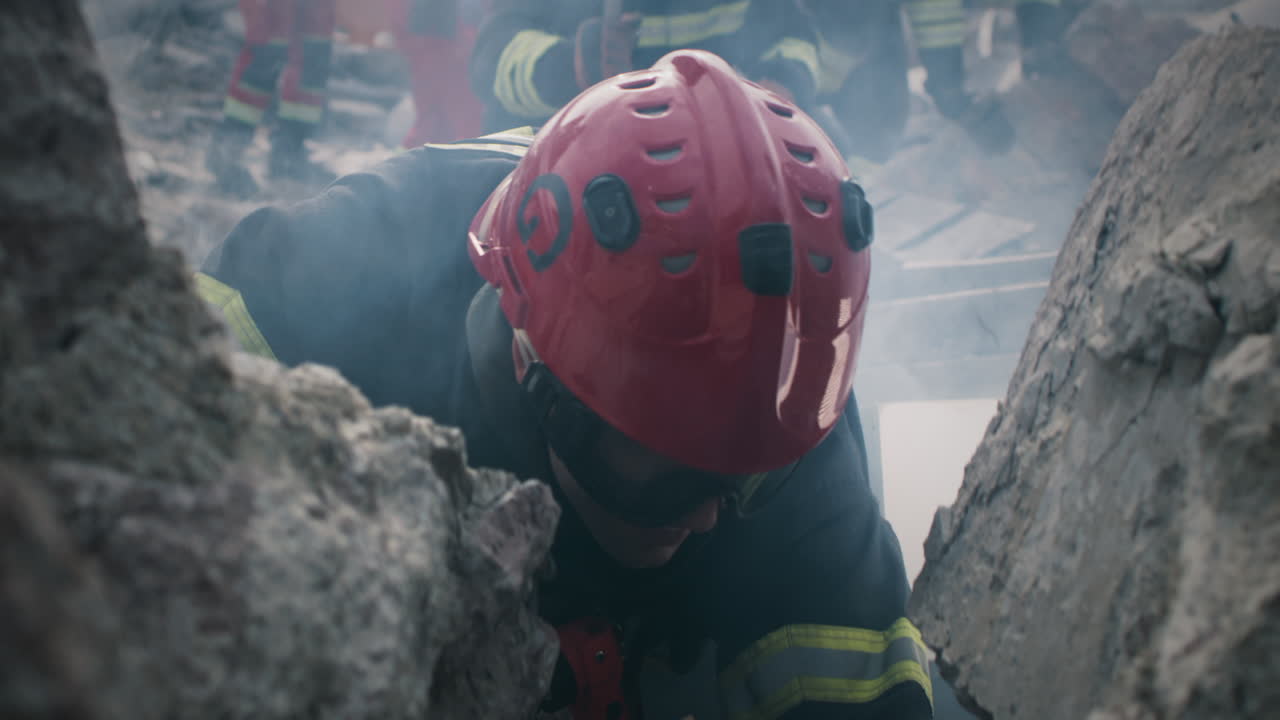 Firefighter Rescue Operation in a Disaster Zone