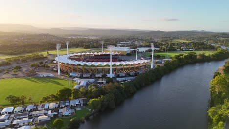 stadium by river with scenic surroundings