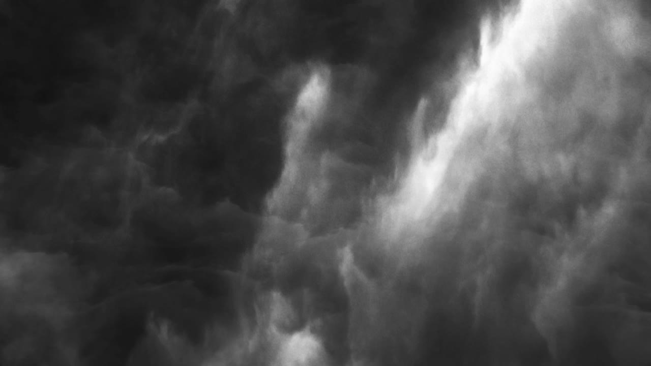 flying through heavy thunderstorm clouds 4k