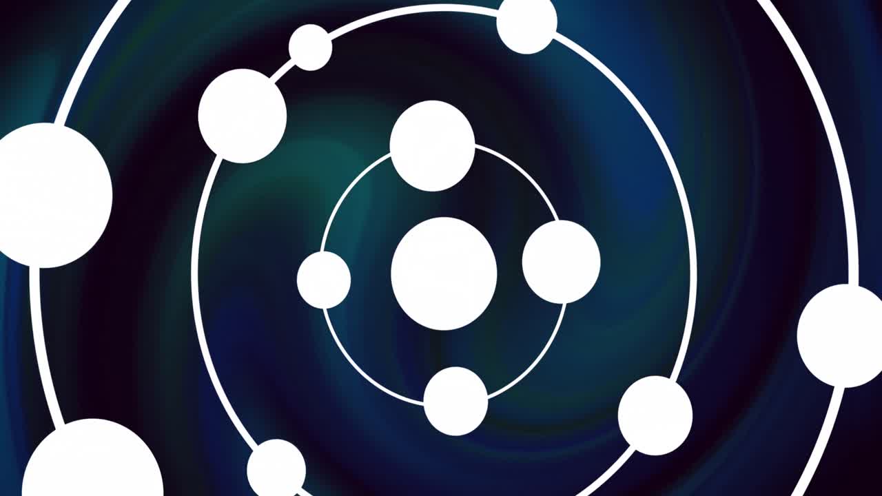 액체 배경에서 연결 네트워크의 애니메이션