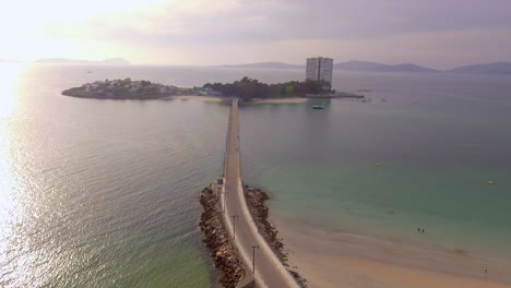 AERIAL: The beautiful Toralla Island and its bridge